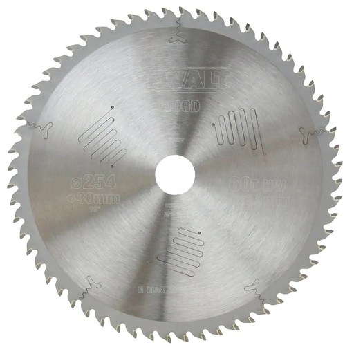 [PTG421.00032] DEWALT Extreme Workshop Circular Saw Blade ATB (16/20/25/25.4/30mm), 254mm, 60T, DT90266-QZ