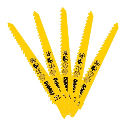 [PTG421.00033] DEWALT 6 TPI (Wood) BI-Metal Reciprocating Blade, 152mm, 5 Pack, DT2344-QZ