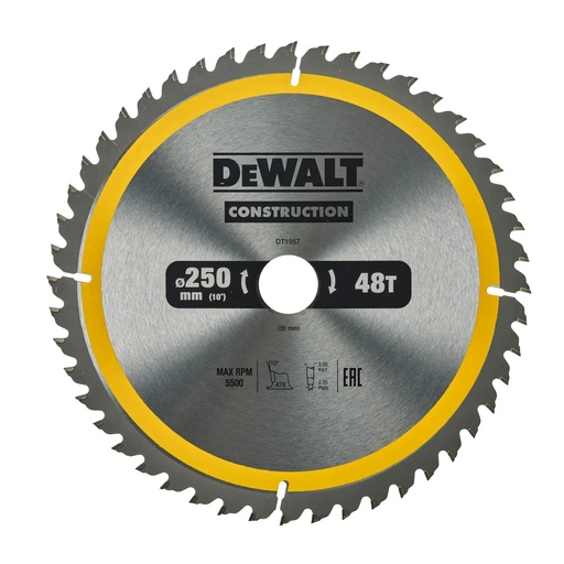 [PTG421.00057] DEWALT Circular Saw Blade, 250mm x 30mm, 48T, DT1957-QZ