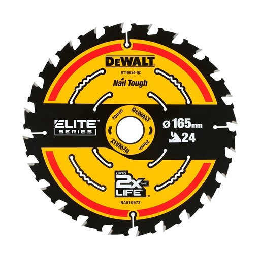 [PTG421.00059] DEWALT Elite Circular Saw Blade, 165mm x 20mm, 24T, DT10624-QZ