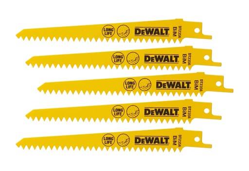 [PTG421.00068] DEWALT 6 TPI (Plasterboard) BI-Metal Reciprocating Blade, 152mm, 5 Pack, DT2356-QZ