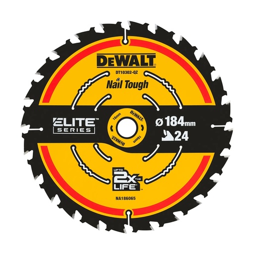 [PTG421.00078] DEWALT Extreme Circular Saw Blade, 16mm Bore, 184mm, 24T, DT10302-QZ