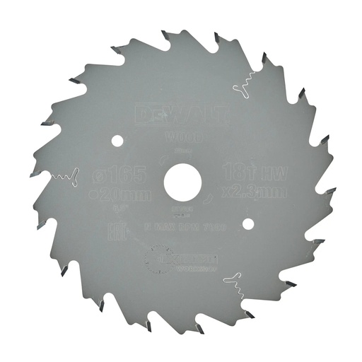 [PTG421.00092] DEWALT Extreme Workshop Circular Saw Blade, 165mm x 20mm, 18T, DT1089-QZ