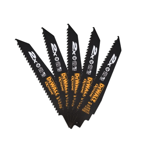 [PTG421.00099] DEWALT Extreme 6 TPI (lemn demolat + cuie) Lama alternativa bi-metalica, 152 mm, pachet de 5, DT2300L-QZ