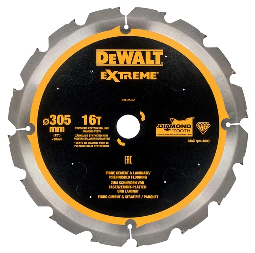 [PTG421.00105] DEWALT Extreme PCD Multi Material Circular Saw Blade, 305mm x 30mm, 16T, DT1475-QZ