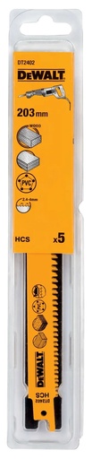 [PTG421.00118] DEWALT HCS Lame de ferastrau sabie - Taieri rapide, 203 mm, pachet de 5, DT2402-QZ