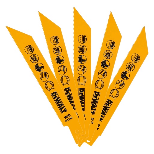 [PTG421.00141] DEWALT BI-Metal Reciprocating Saw Blades, 152mm, 5 Pack, DT2346-QZ