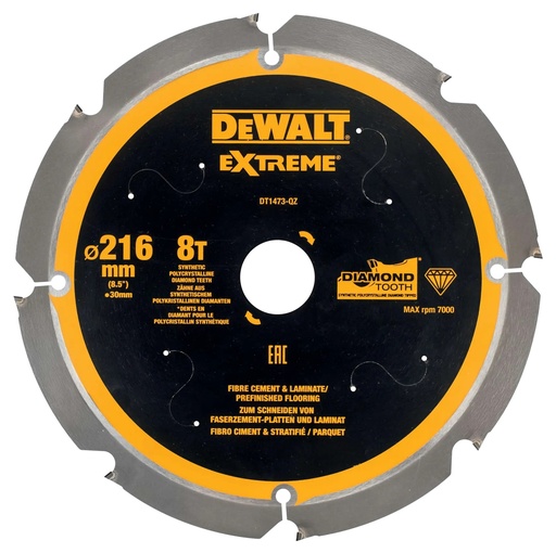 [PTG421.00144] DEWALT Extreme PCD Multi Material Circular Saw Blade, 216mm x 30mm, 8T, DT1473-QZ