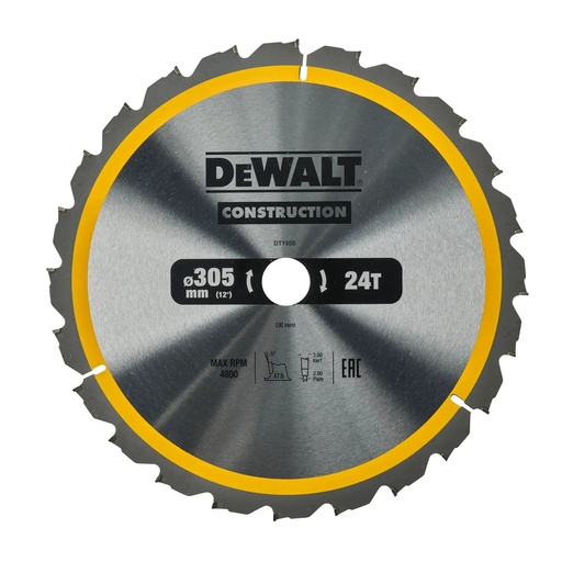 [PTG421.00164] DEWALT Construction Circular Saw Blade, 305mm x 30mm, 24T, DT1958-QZ