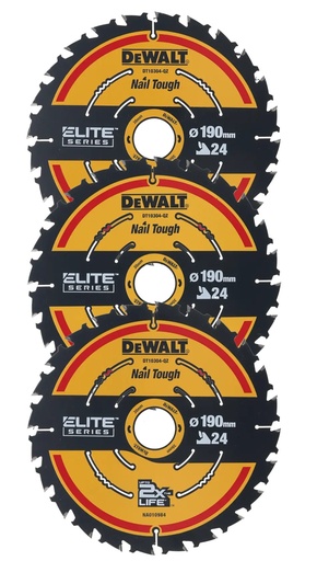 [PTG421.00171] DEWALT Elite Lama de ferastrau circular 3 x 190 24t, pachet de 3, DT10399-QZ