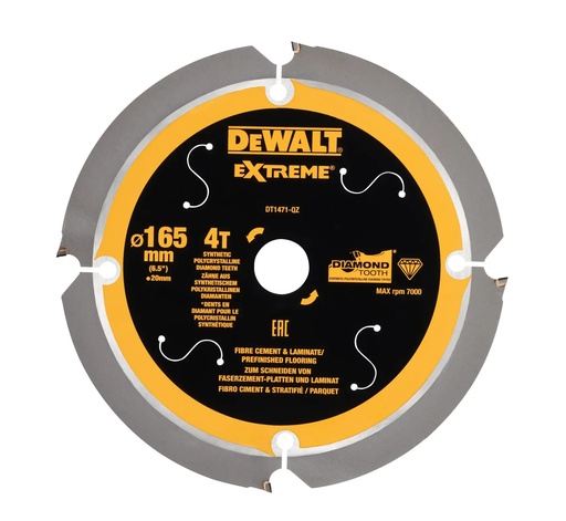 [PTG421.00181] DEWALT Extreme PCD Multi Material Circular Saw Blade, 165mm x 20mm, 4T, DT1471-QZ