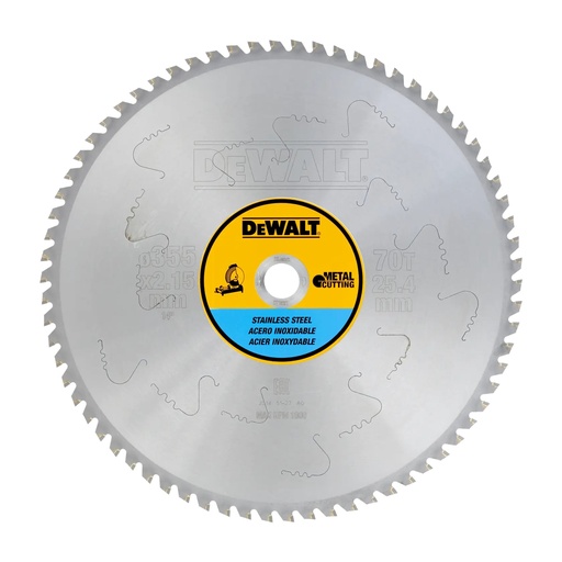 [PTG421.00192] DEWALT Metal INOX Circular Saw Blade, 355mm x 25.4mm, 70T, DT1921-QZ