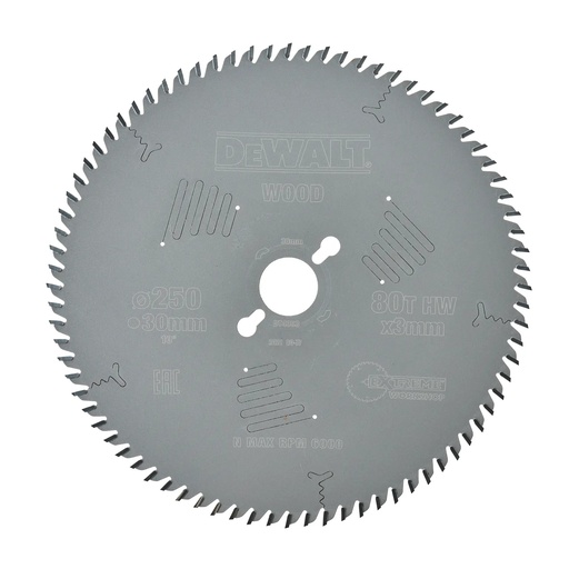 [PTG421.00203] DEWALT Extreme Workshop Circular Saw Blade, 250mm x 30mm, 80T, DT4353-QZ
