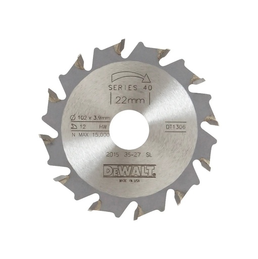 [PTG421.00209] DEWALT Extreme Lama de ferastrau circular pentru tamplarie cu biscuiti, 102 mm x 12 mm, 22 dinti, DT1306-QZ