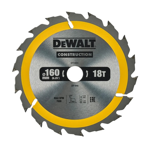 [PTG421.00211] DEWALT Extreme Workshop Circular Saw Blade, 184mm x 30mm, 28T, DT4031-QZ