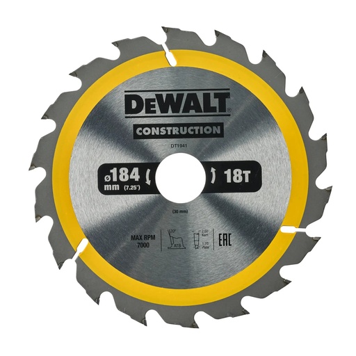 [PTG421.00213] DEWALT Circular Saw Blade, 184mm x 30mm, 18T, DT1941-QZ