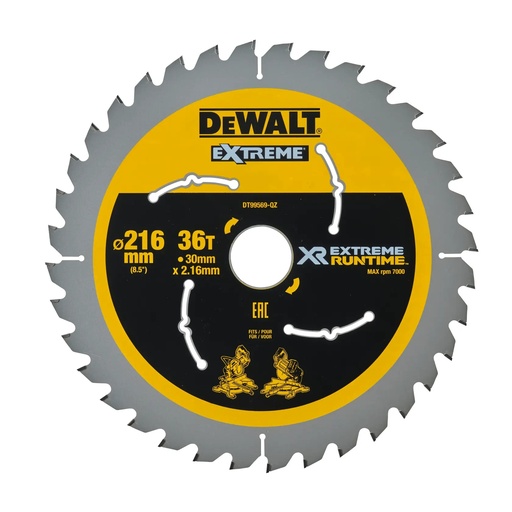 [PTG421.00215] DEWALT Extreme Runtime Circular Saw Blade, Bore 30mm, 216mm, 36T, DT99569-QZ
