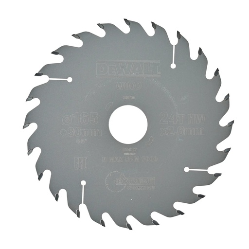[PTG421.00246] DEWALT Extreme Workshop Circular Saw Blade, 165mm x 30mm, 24T, DT4027-QZ
