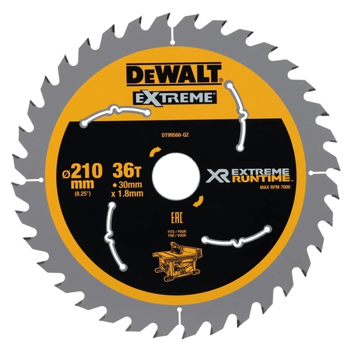 [PTG421.00250] DEWALT Extreme Runtime Circular Saw Blade, 210mm x 30mm, 36T, DT99566-QZ