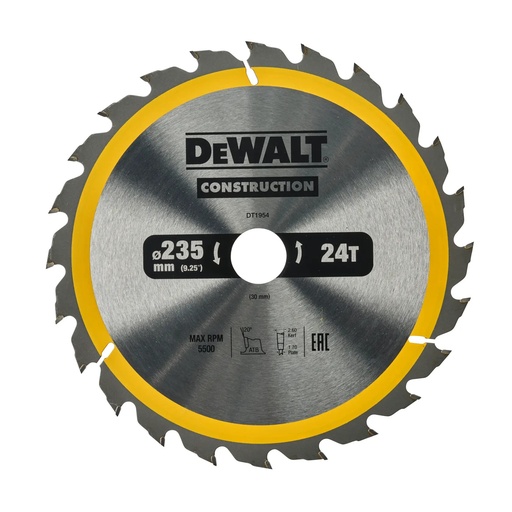 [PTG421.00258] DEWALT Lama de ferastrau circular, 235 mm x 30 mm, 24 dinti, DT1954-QZ
