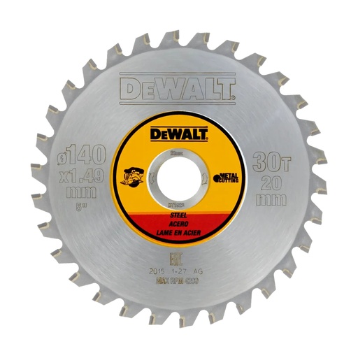 [PTG421.00259] DEWALT Steel Cutting Circular Saw Blade, 140mm, 30T, DT1923-QZ