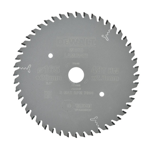 [PTG421.00262] DEWALT Extreme Workshop Circular Saw Blade, 165mm x 20mm, 48T, DT1086-QZ