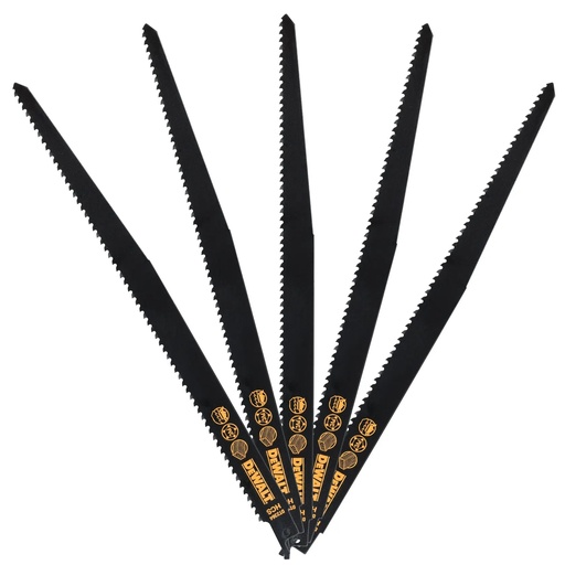 [PTG421.00267] DEWALT 6 TPI (Wood) BI-Metal Reciprocating Blade, 305mm, 5 Pack, DT2364-QZ