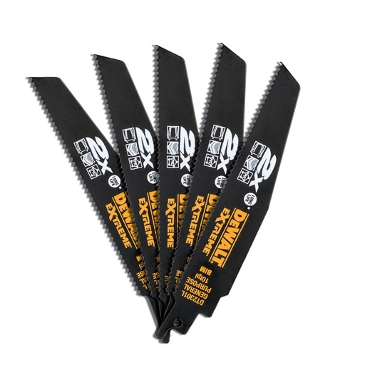 [PTG421.00275] DEWALT Extreme 2x-Long Life Reciprocating Blades, 152mm, 5 Pack, DT2301L-QZ
