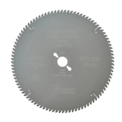[PTG421.00281] DEWALT Extreme Lama de ferastrau circular pentru atelier - arbore de 30 mm, 305 mm, 96 dinti, DT4290-QZ