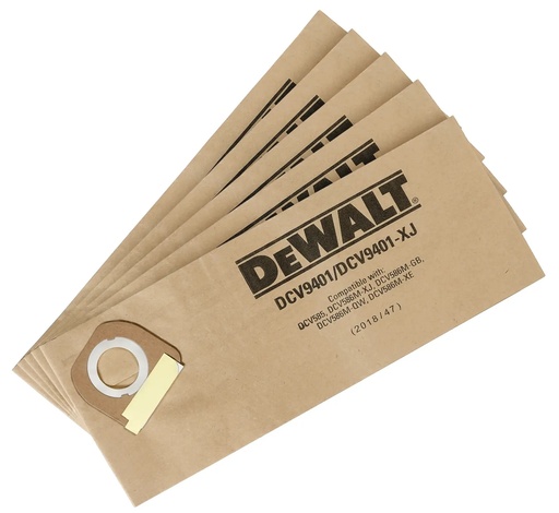 [PTG423.00001] DEWALT Paper Dust Bag For DCV586M, 5 Pack, DCV9401-XJ