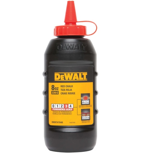 [PTG317.00025] DEWALT Chalk - Red, 225 gr / 8 oz, DWHT47048L