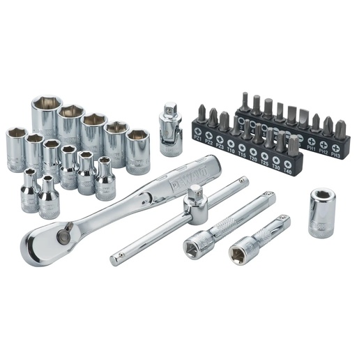 [PTG323.00027] DEWALT Socket Set (Full Metric), 1/4in, 37 Pc, DWMT19238-1
