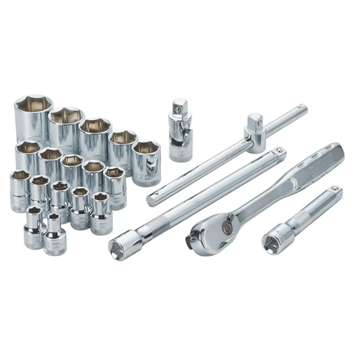 [PTG323.00030] DEWALT Socket Set (6-point, Metric), 1/2in, 22 Pc, DWMT19241-1