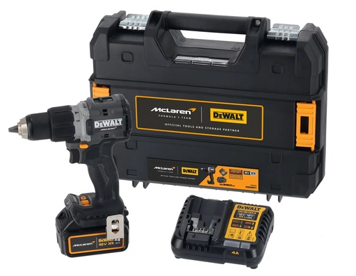 [PTG189.00055] DEWALT x McLaren F1 Team Brushless Hammer Drill Driver, 18V XR®, 1 x 4.0Ah, DCD85MM1T-GB