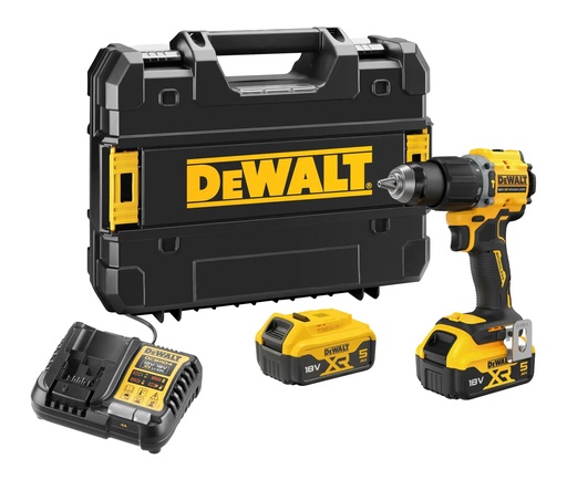 [PTG189.00060] DEWALT Brushless Compact Hammer Drill Driver, 18V XR®, 2 x 5.0Ah, DCD799P2T-GB