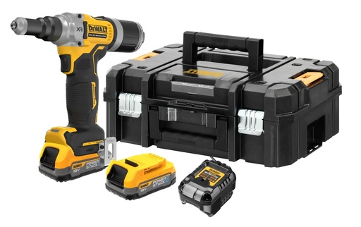 [PTG285.00024] DEWALT Brushless Rivet Gun, 6.4mm, 18V XR®, 2 x 1.7Ah POWERSTACK™, DCF414E2T-GB