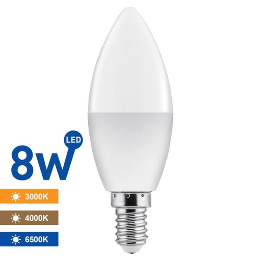 [PTG074.00022] SAMSUNG LED Candle Bulb 8W C37 E14, WELLMAX