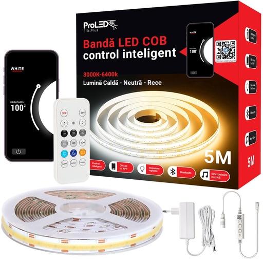 [PTG076.01127] COB LED Strip Kit 5m 3CCT (3000K/4200K/6400K), WELLMAX