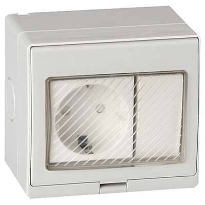 [PTG229.01044] LAVA Intrerupator + priza Schuko antigron IP55, LAVA