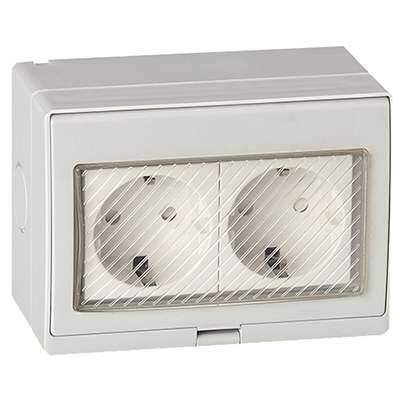 [PTG229.01045] LAVA Splash-Proof Double Schuko Socket IP55, LAVA