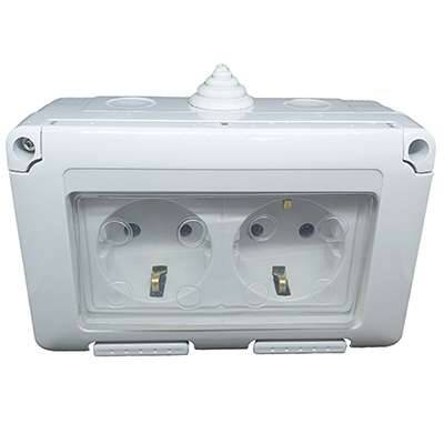 [PTG229.01047] Splash-Proof Double Schuko Socket IP55 – 55BK216US, LAVA