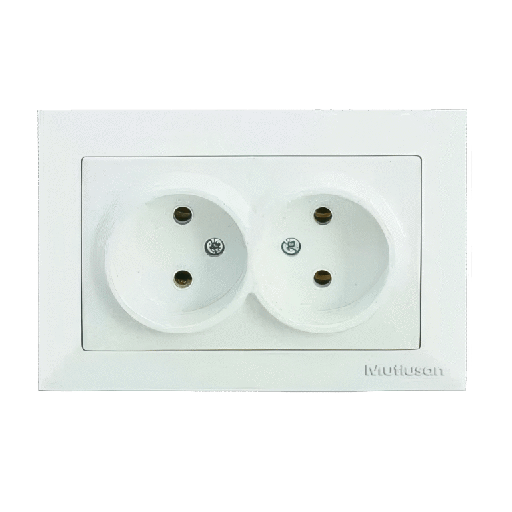[PTG229.01051] CANDELA – Double Socket Without Earth Contact, Bakelite, MUTLUSAN