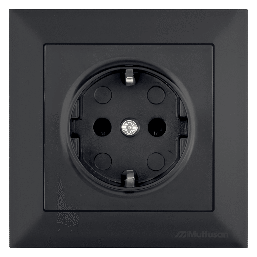 [PTG229.01066] CANDELA Velvet Black – Single Earthed Socket, MUTLUSAN