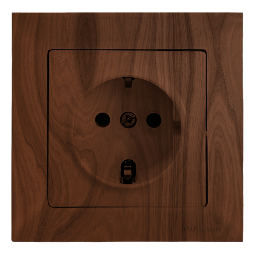 [PTG229.01070] CANDELA Walnut – Single Earthed Socket, MUTLUSAN