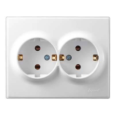 [PTG229.01077] LESYA Double Schuko Socket With Child Protection, LEZARD