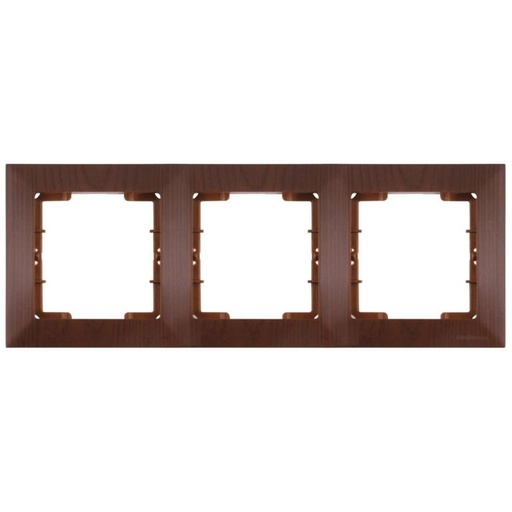 [PTG013.02320] CANDELA Walnut – Horizontal Frame 3 Gang, MUTLUSAN