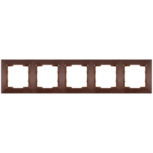 [PTG013.02322] CANDELA Walnut – Horizontal Frame 5 Gang, MUTLUSAN