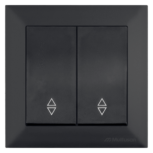 [PTG264.02336] CANDELA Velvet Black – Double Two-Way Switch, MUTLUSAN