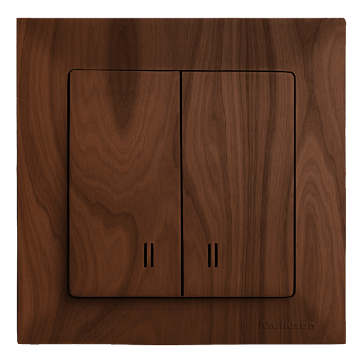 [PTG264.02343] CANDELA Walnut – Double Switch With LED, MUTLUSAN