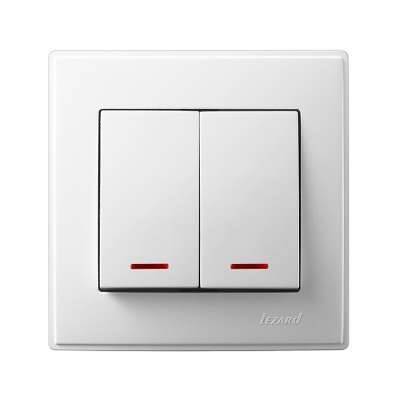 [PTG264.02366] LESYA Double Switch Flush-Mounted With LED, LEZARD